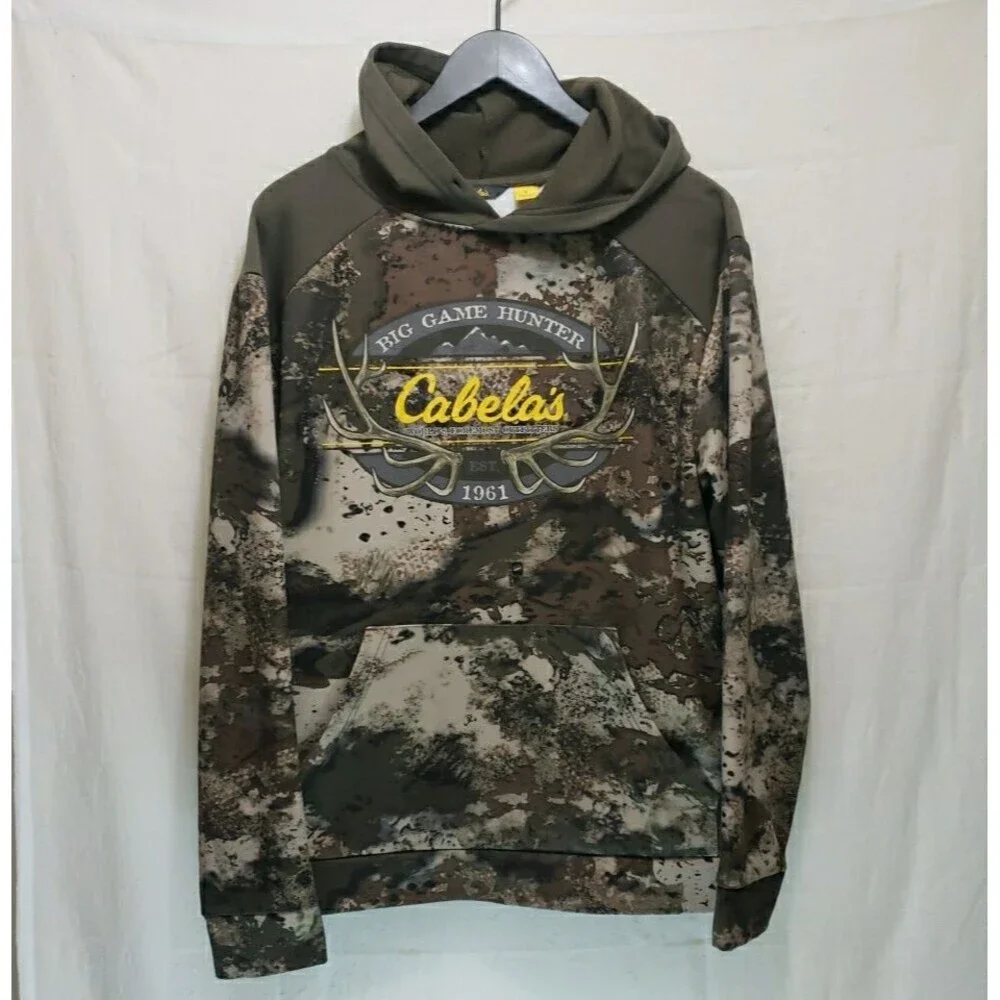 Cabela's Big Game Hunter Camo Pullover Hoodie Sweatshirt Pockets Men’s SIze M - Picture 1 of 8